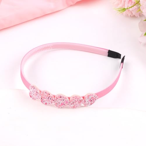 Red Sequin Heart Headband Glitter Hair Band for Valentine's Day Party