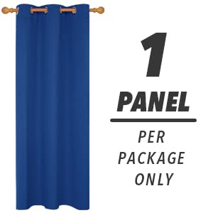 Deconovo Royal Blue Blackout Curtain, 42 x 63 Inch Grommet Thermal Drape