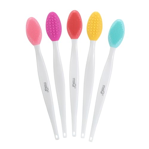 MSQ 5 PCS Double-Ended Silicone Lip Scrub Brush and Nose Cleaner