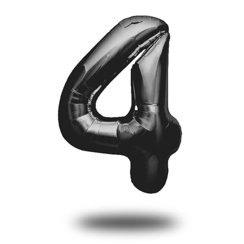 Black Number 4 Balloon 40 Inch Foil Mylar Reusable Party Decor