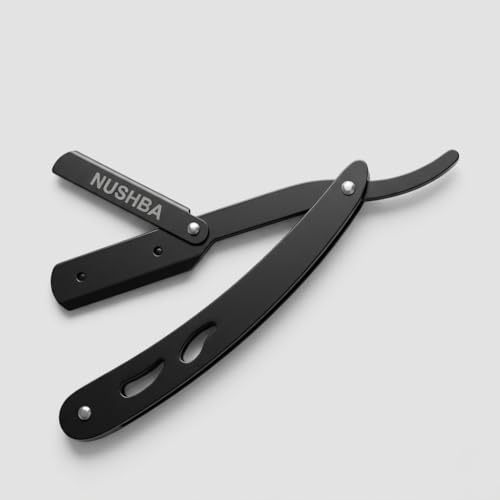 NUSHBA Professional Straight Razor for Men - Stainless Steel Barber Shaving Razor