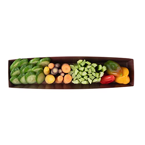 Restaurantware Matsuri Vision 11.2 x 2 x 1.4 Inch Sushi Trays 100 Greaseproof Sushi Packaging Boxes - Lids Sold Separately Disposable Wood Grain Paper Sushi Containers For Appetizers Or Desserts