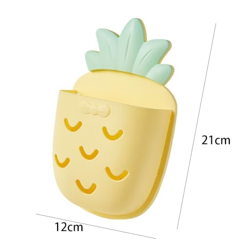 Pineapple Wall-Mounted Toothbrush Holder and Bathroom Organizer