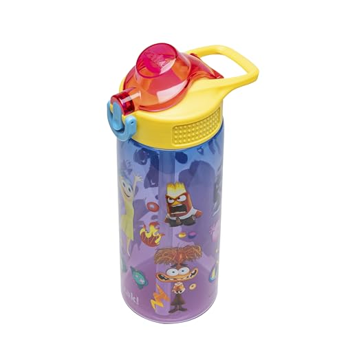 Zak Designs Inside Out 2 Sage Water Bottle - 25oz Durable Plastic with Straw
