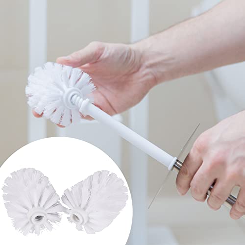 NOVYQREN Toilet Brush Replacement Heads - 2 Pack, White, 12mm Thread