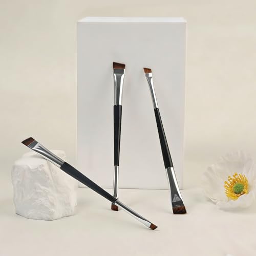 Angled Eyebrow Brush and Spoolie 2-in-1 Precision Makeup Tool - 2 Pcs