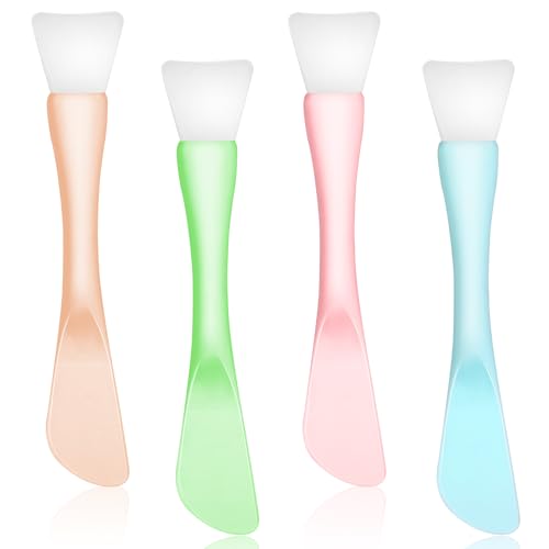 Gtziqa 4 Pcs Silicone Face Mask Brush Double-Head Applicator Spatula
