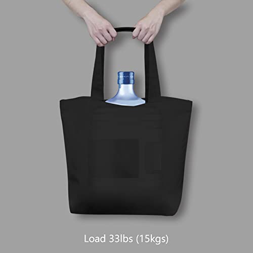 TOPDesign Large 12oz Cotton Canvas Tote Bag - Reusable Grocery & Craft Bag