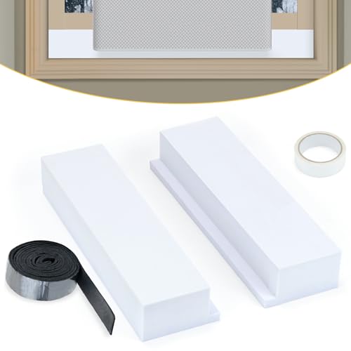 Powrocket U-Shape Window AC Foam Block with Weather Seal Tape - Cold Air Leak Stop, Winter & Summer Insulation, Compatible with Midea