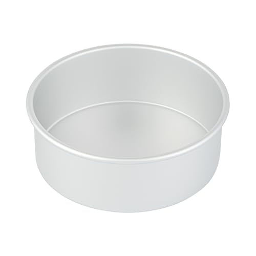 Restaurantware-Met Lux 8 x 3 Inch Straight-Sided Baking Tin, 1 Round Cake Pan - Oven-Ready, Freezable, Anodized Aluminum Round Baking Pan, Greaseproof, For Layer Birthday Cake