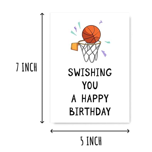 Basketball Birthday Card - Punny Card for Him - 5x7 inches