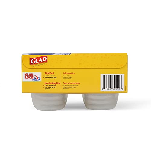 Glad Mini Round Food Storage Containers 4 oz - 8 Pack with Lids