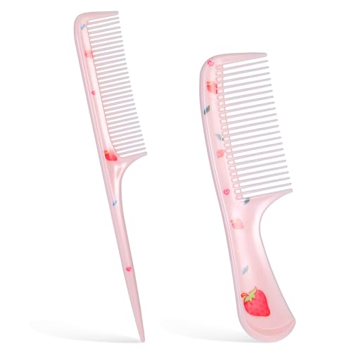 Larrel Toddler Hair Comb Set 2-Piece Pink Strawberry Anti-Static
