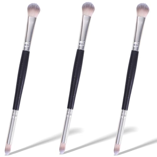 Zoolinn 3PCS Double-Ended Eye Makeup Brush Set with Soft Synthetic Bristles