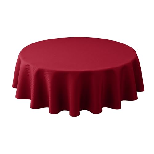Christmas Red Round Tablecloth 70 Inches Holiday Winter Textured Xmas Cover - Variation of THIS listing