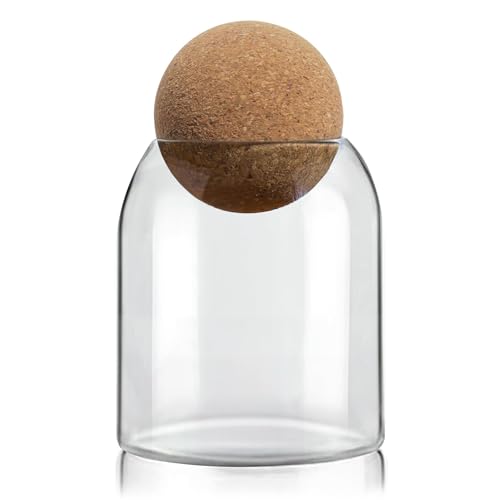 16oz Glass Jar with Cork Lid - Stylish Coffee & Sugar Storage