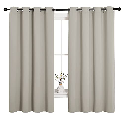 NICETOWN Room Darkening Curtains, 55" x 68" Grommet Panels - Thermal Insulated, Noise Reducing