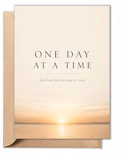 Inspirational Sobriety Card - One Day at a Time with Envelope