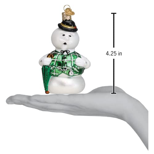 Old World Christmas Sam the Snowman Holiday Ornament - Hand-Painted Glass Collectible