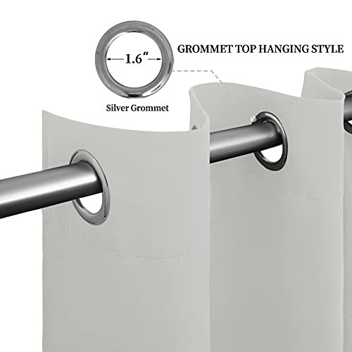 Easy-Going Thermal Grommet Curtains - 2 Panels 52x63 in, Greyish White