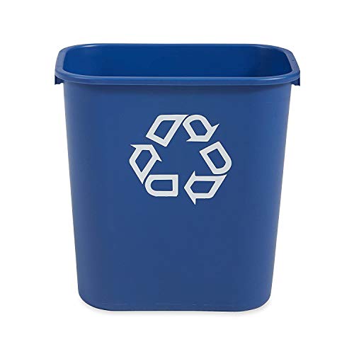 Rubbermaid 7-Gallon Blue Recycling Can - Pack of 4 for Offices & Homes