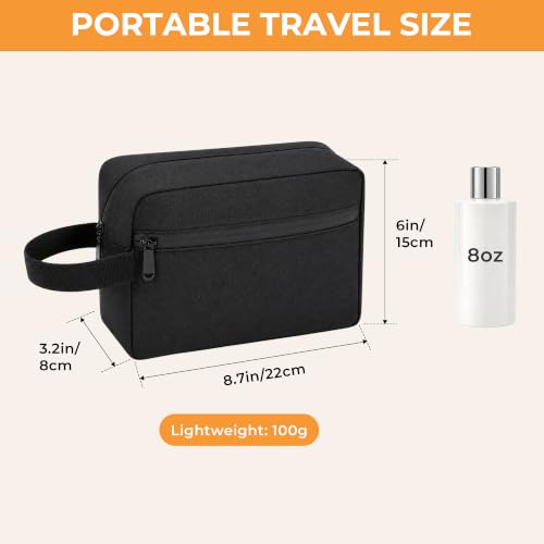 INTARN Waterproof Travel Toiletry Bag for Men and Women, Black Cosmetic and Shaving Kit Organizer