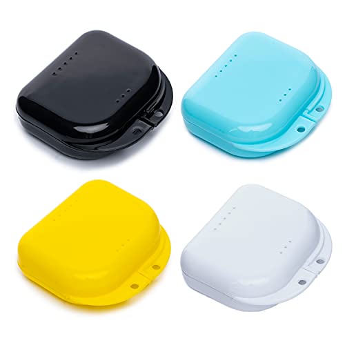 BOOMIBOO 4 Pcs Retainer Case with Vent Holes - Denture Mouth Guard Case