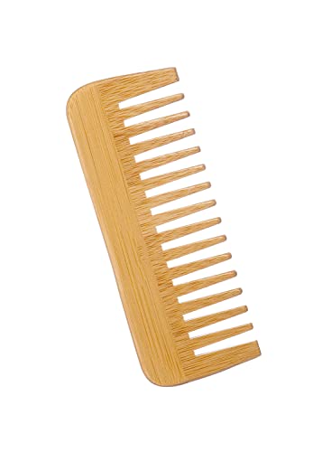 Mnixy Bamboo Wide-Tooth Hair Detangling Comb Anti-Static
