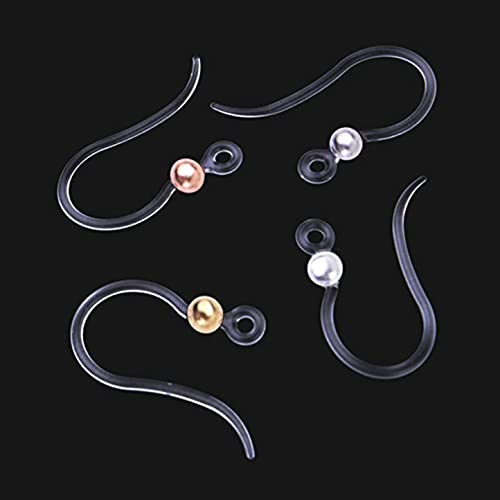 40pcs Non-Allergenic Plastic Earring Hooks for Sensitive Ears - Gold