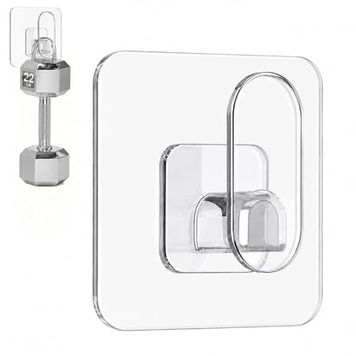 10 Pack Heavy Duty Adhesive Wall Hooks No Drill Waterproof Transparent Towel Hangers