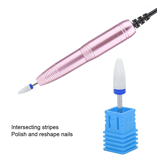 AUNMAS Ceramic Nail Drill Bit Corn Head Medium Frosted Blue