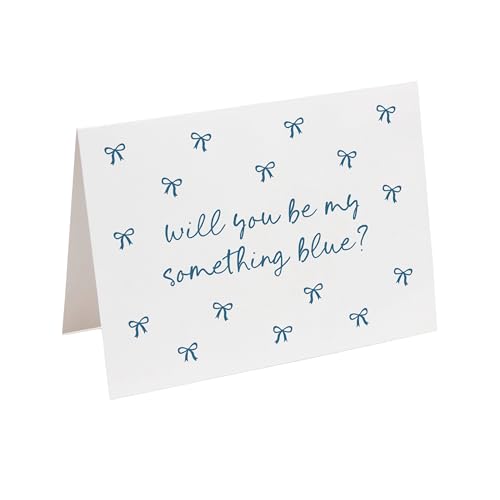 Blue Proposal Card for Wedding - 'Will You Be My Something Blue' Note Card with Envelope