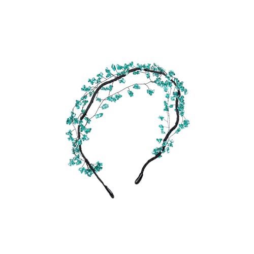 AUEAR Green Crystal Rhinestone Headband for Women Hair Hoop