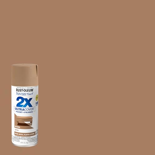 Rust-Oleum Painter's Touch 2X Spray Paint, Satin Nutmeg, 12 oz, 6 Pack