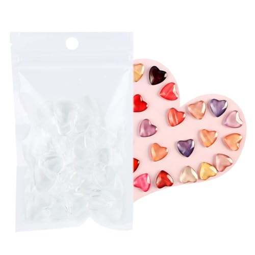 Dioche Transparent Nail Art Display Card - 50 Pcs Heart Shape