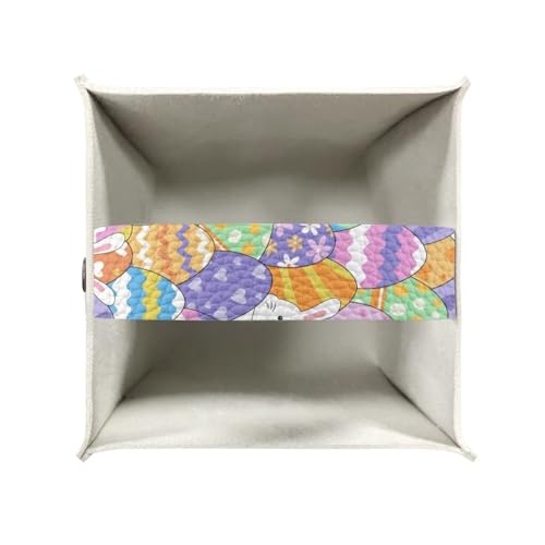 Colorful Eggs Bunny Tissue Box Cover - PU Leather Square Holder