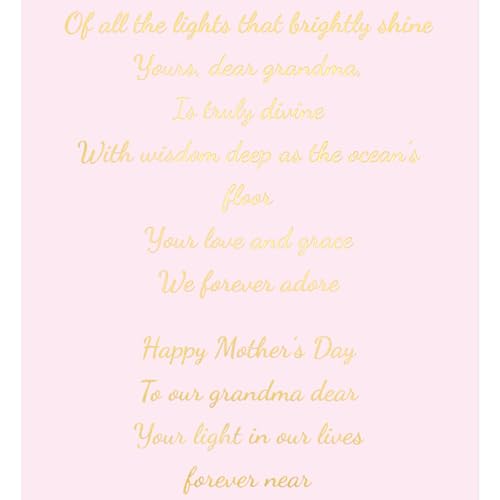 Happy Mother's Day Card for Grandma with Envelope - 5x7