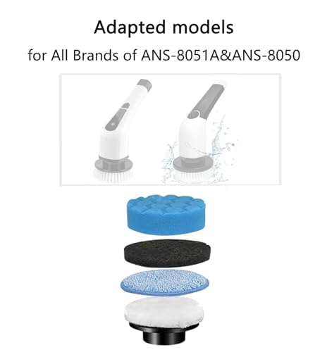 Electric Spin Scrubber Brush Heads Set - 4 Replacement Brushes