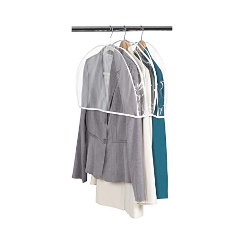 Set of 3 Clear Vinyl Shoulder Covers - Dust Protection for Garments