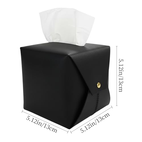 Frayot 4-Pack Square Tissue Box Cover, Soft Faux Leather Holder (4 Colors)
