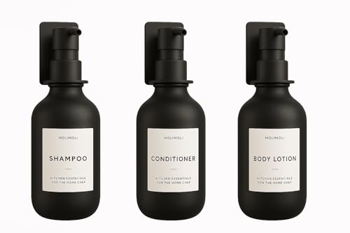 Molimoli Wall-Mounted Soap Dispenser Set, 500ml Matte Black, Set of 3