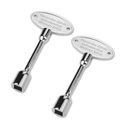 3-Inch Universal Gas Valve Key - Chrome Fireplace Key, 2 Pack (Silver)