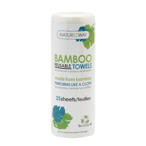 NatureZway Bamboo Perforated Towels - Eco-Friendly Rayon, 25 Sheets