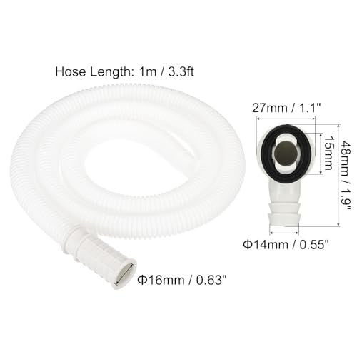 PATIKIL 3.3ft Air Conditioner Drain Kit with Clamp - Flexible Hose & Connector