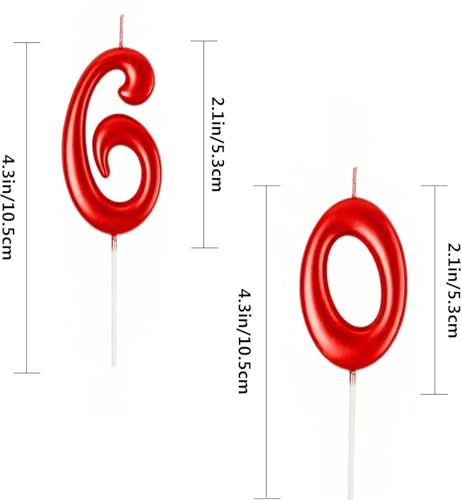 Red Number 3 Candle Topper - 2.76 Inch for Birthdays & Celebrations