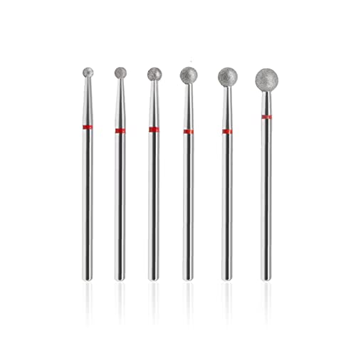 SQULIGT 6Pcs Ball Head Nail Drill Bits 3/32" Cuticle Cleaner