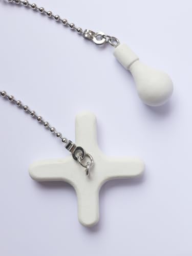 12-Inch Ceiling Fan Pull Chain Set with Wooden Pendants - 2 Pack