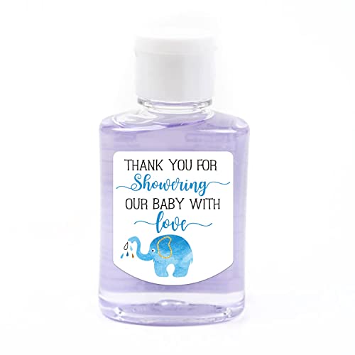Baby Shower Hand Sanitizer Labels - Thank You for Showering Our Baby Boy