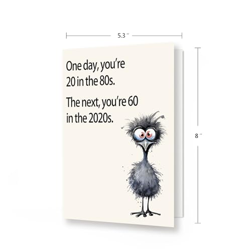 Funny 60th Birthday Card for Men and Women - Unique Gift & Decoration