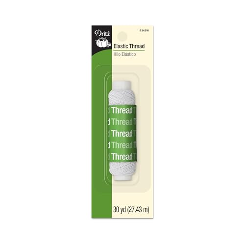 Dritz 30 Yards White Elastic Sewing Thread for Gathers & Smocking